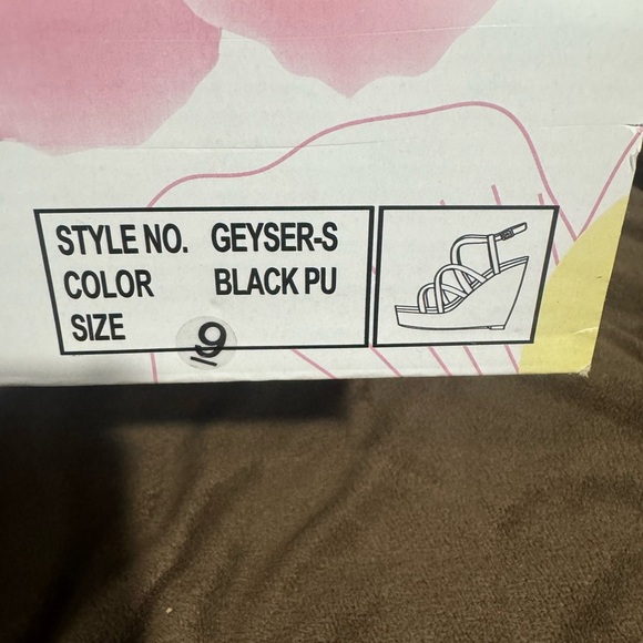 BN Delicious black leather cork wedges sz 9 - Picture 5 of 5